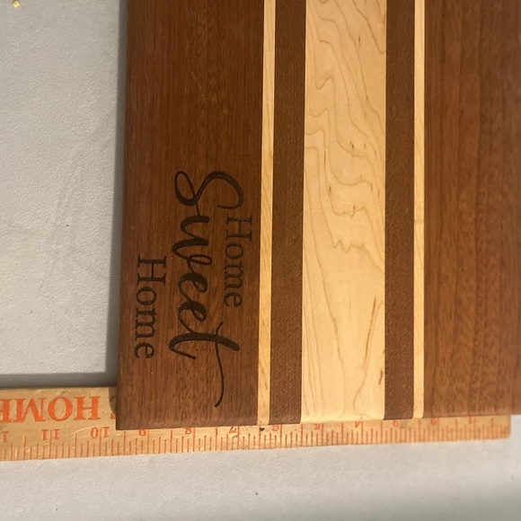 Handcrafted Wood Cutting Board - “Home Sweet Home” – Maple & Mahogany - Picture 11 of 14